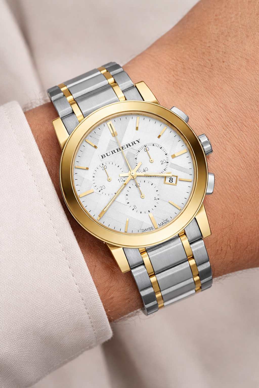 Burberry 38mm Unisex The City Two-tone Gold/Silver