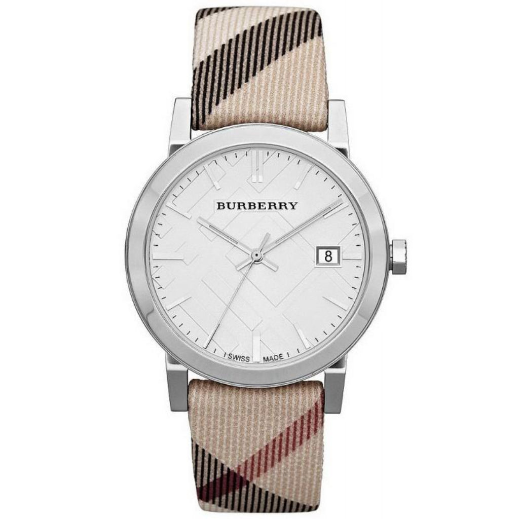 Burberry 38mm Ladies Heritage Nova Check Silver