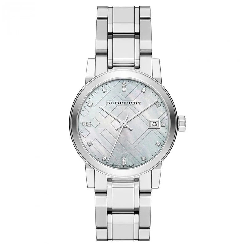 Burberry 34mm Ladies The City - Crystal/Pearl Silver
