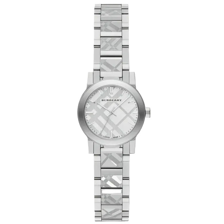 Burberry 26mm Ladies The City Pattern Silver