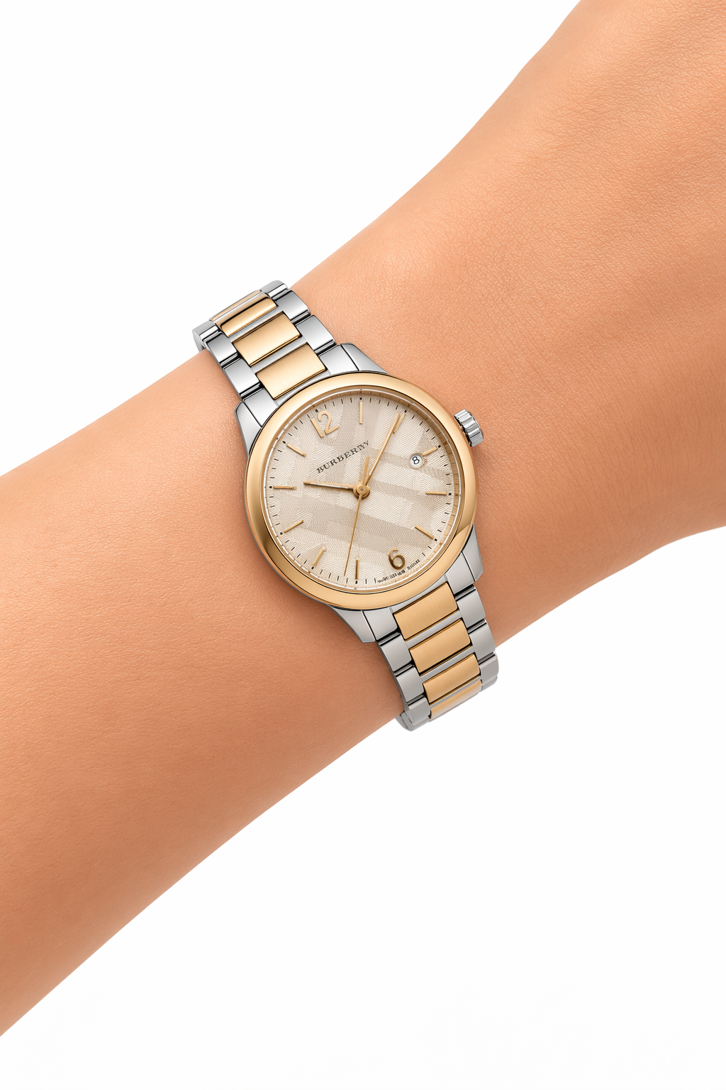 Burberry 32mm Ladies Classic Two Tone Gold/Silver